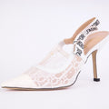 Dior J'Adior Slingback Pump Transparent Mesh Embroidered with Black Millefiori Motif