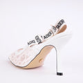 Dior J'Adior Slingback Pump Transparent Mesh Embroidered with Black Millefiori Motif