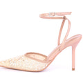 Zara Rhinestone Mesh Slingback Heels