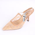 Dior J'Adior Slingback Pump Transparent Mesh Embroidered with Black Millefiori Motif