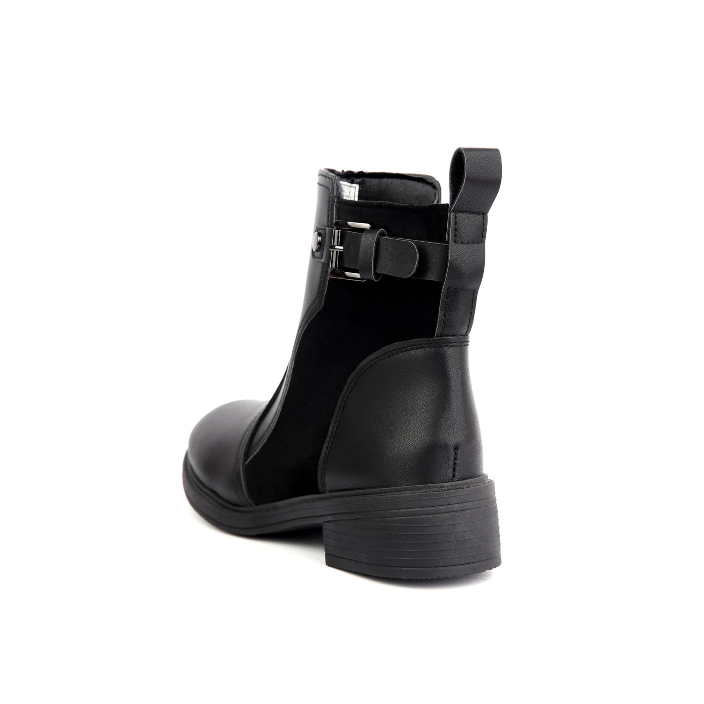 Halfboots leather & velvet