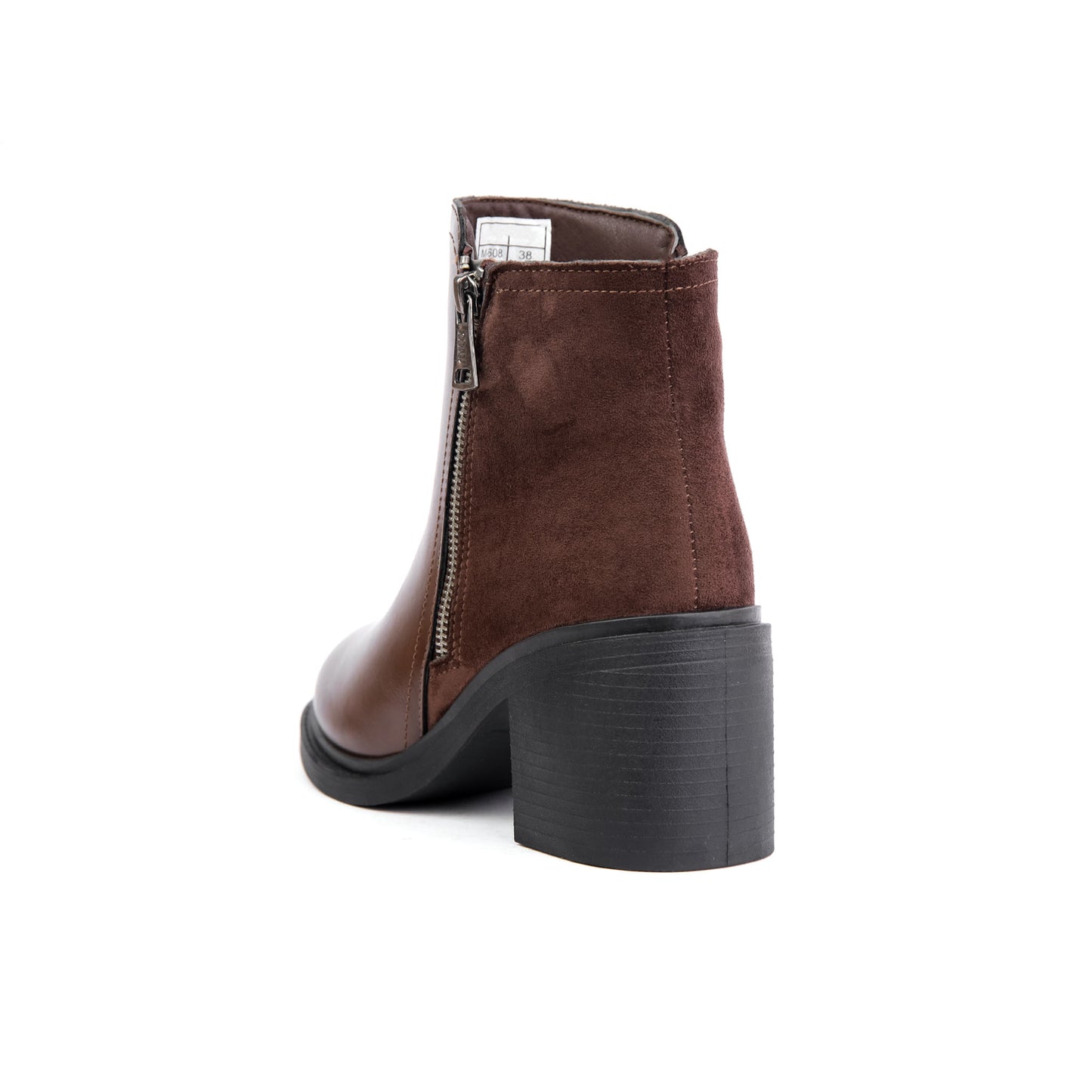 Halfboots leather & velvet