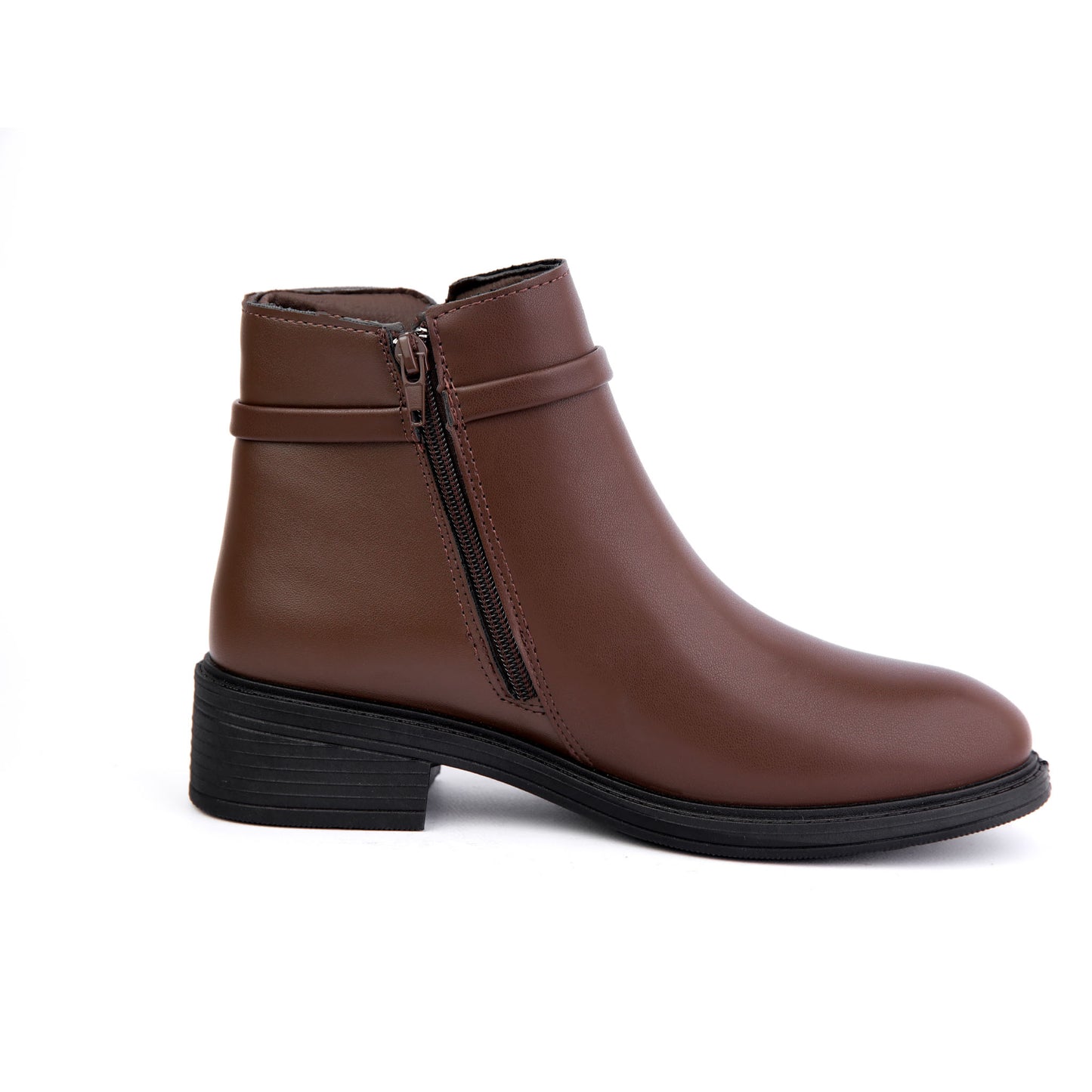 Halfboots leather & velvet