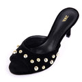 Zara Studded Peep Toe Stilleto