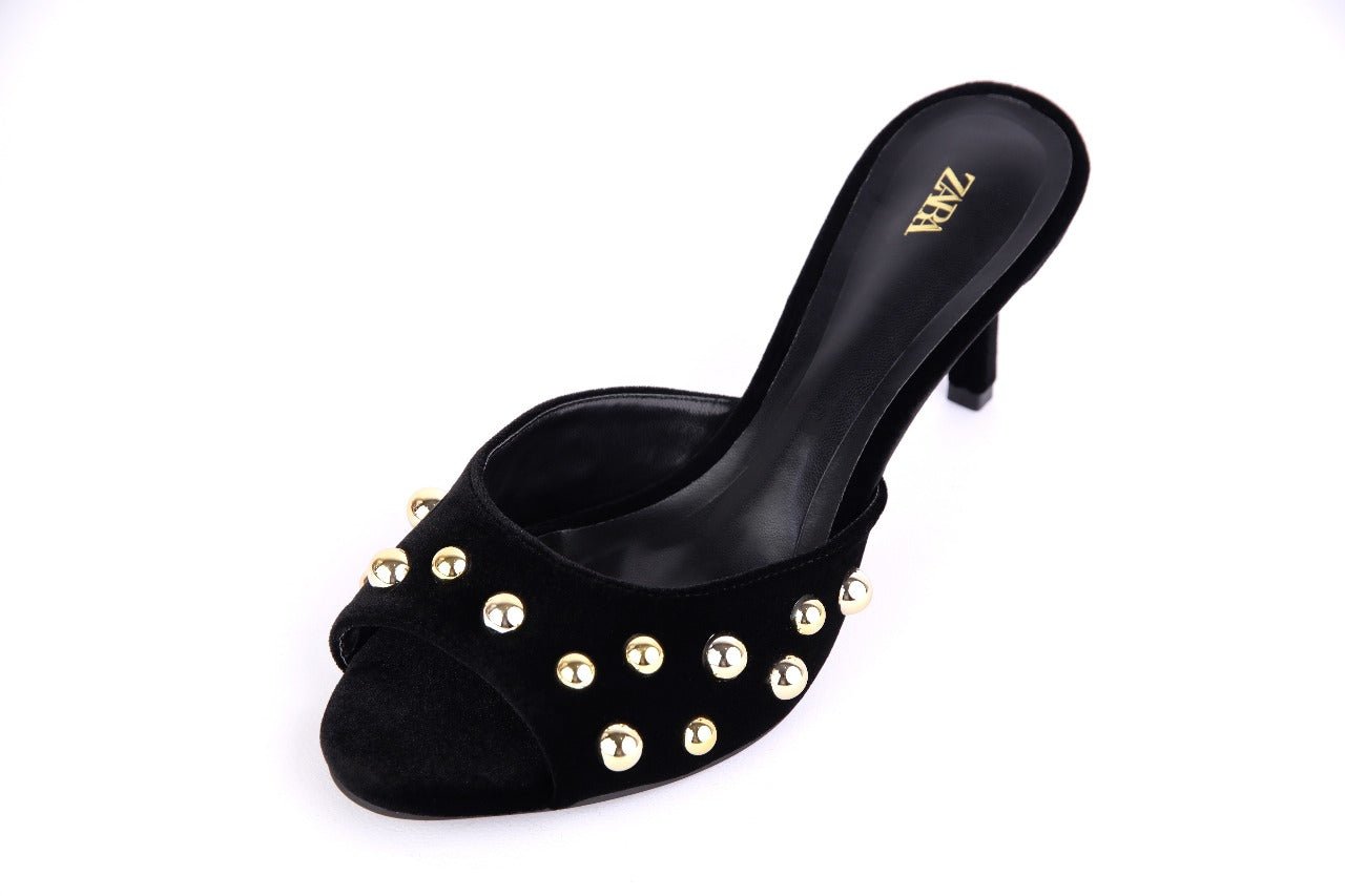 Zara Studded Peep Toe Stilleto