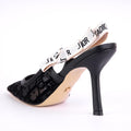 Dior J'Adior Slingback Pump Transparent Mesh Embroidered with Black Millefiori Motif