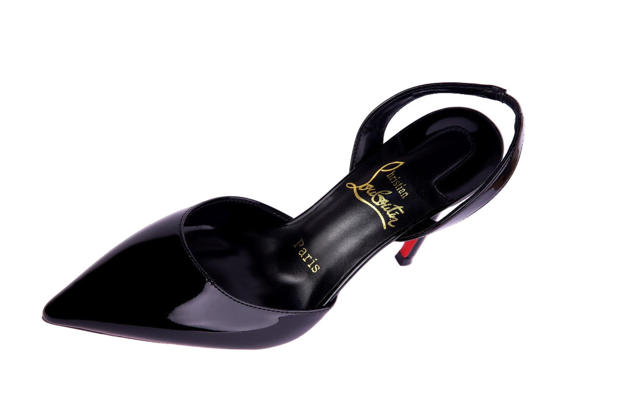 Christian Louboutin Apostropha Leather Slingback Pumps