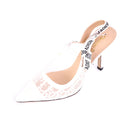 Dior J'Adior Slingback Pump Transparent Mesh Embroidered with Black Millefiori Motif